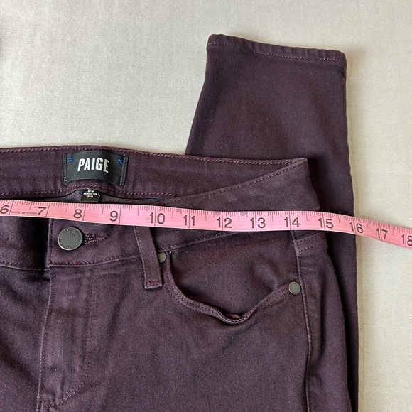 Paige Verguro Ankle Jeans Size 29 Burgundy Stretchy - Picture 7 of 9